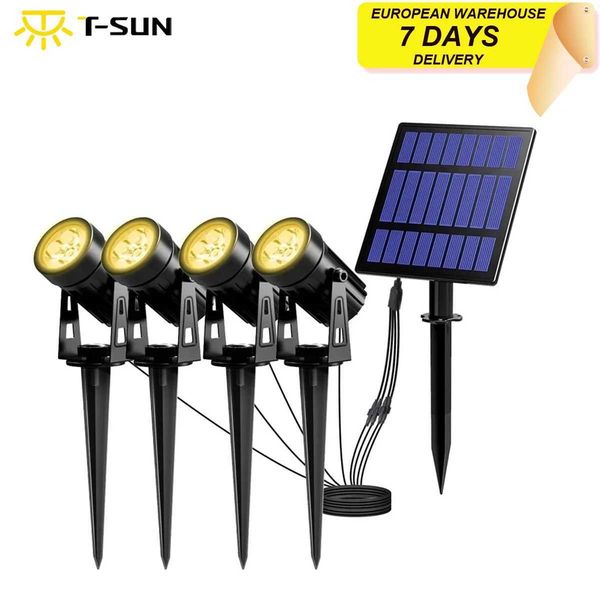 T-Sunrise LED Solar Light Waterproof Solar Road Lighting COB Outdoor Solar Light Garden Spotlight Landscape Light Lawn X241102
