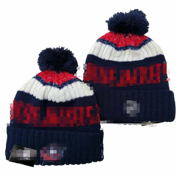 Men&#039;s Caps Hockey Ball Hats Blue Jackets Beanie All 32 Teams Knitted Cuffed Pom Minnesota Beanies Striped Sideline Wool Warm USA Colleg