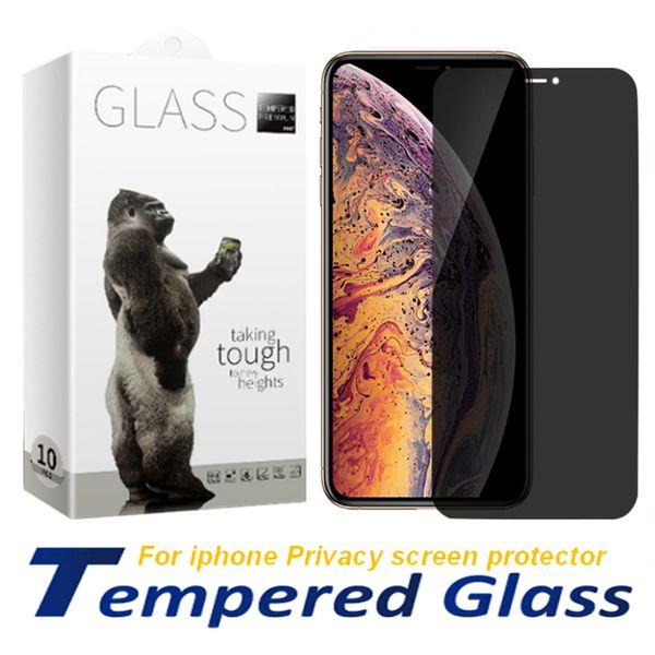 privacy tempered Glass Screen Protector For iPhone 16 15 14 Pro Max 13 mini 12 11 XR XS X 8 7 Plus S25 S24 2.5D 9H Screen Protector Anti-gla