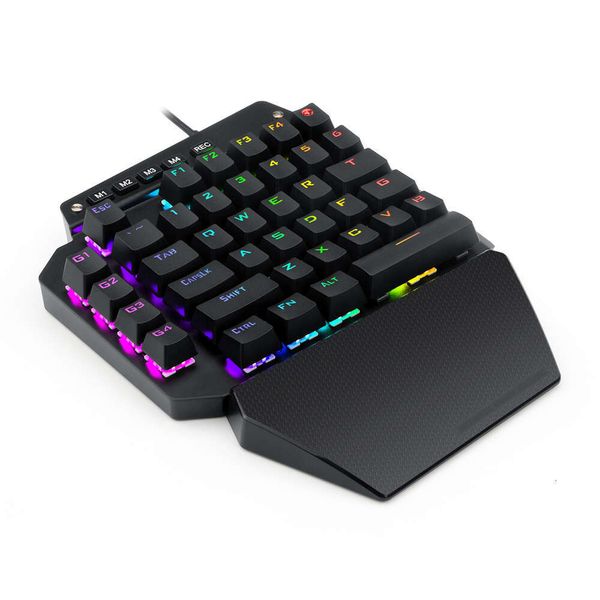 shanshi K700 44 Keys One Handed Gaming Detachable Palm Rest RGB nical for Led Backlit Blue Game Keyboard