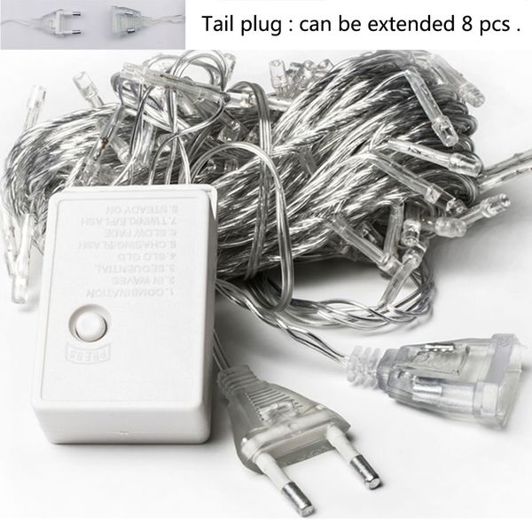 LED Strings 5M LED Curtain Icicle String lights Christmas Garland Faiy Light Droop 0.4-0.6m Xmas Garden Street Outdoor Decorative Lighting C