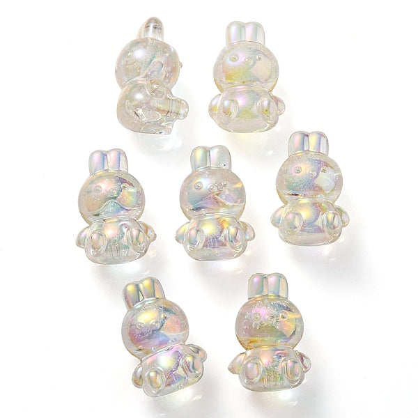 UV Plating Rainbow Iridescent Transparent Acrylic Bubble Beads
