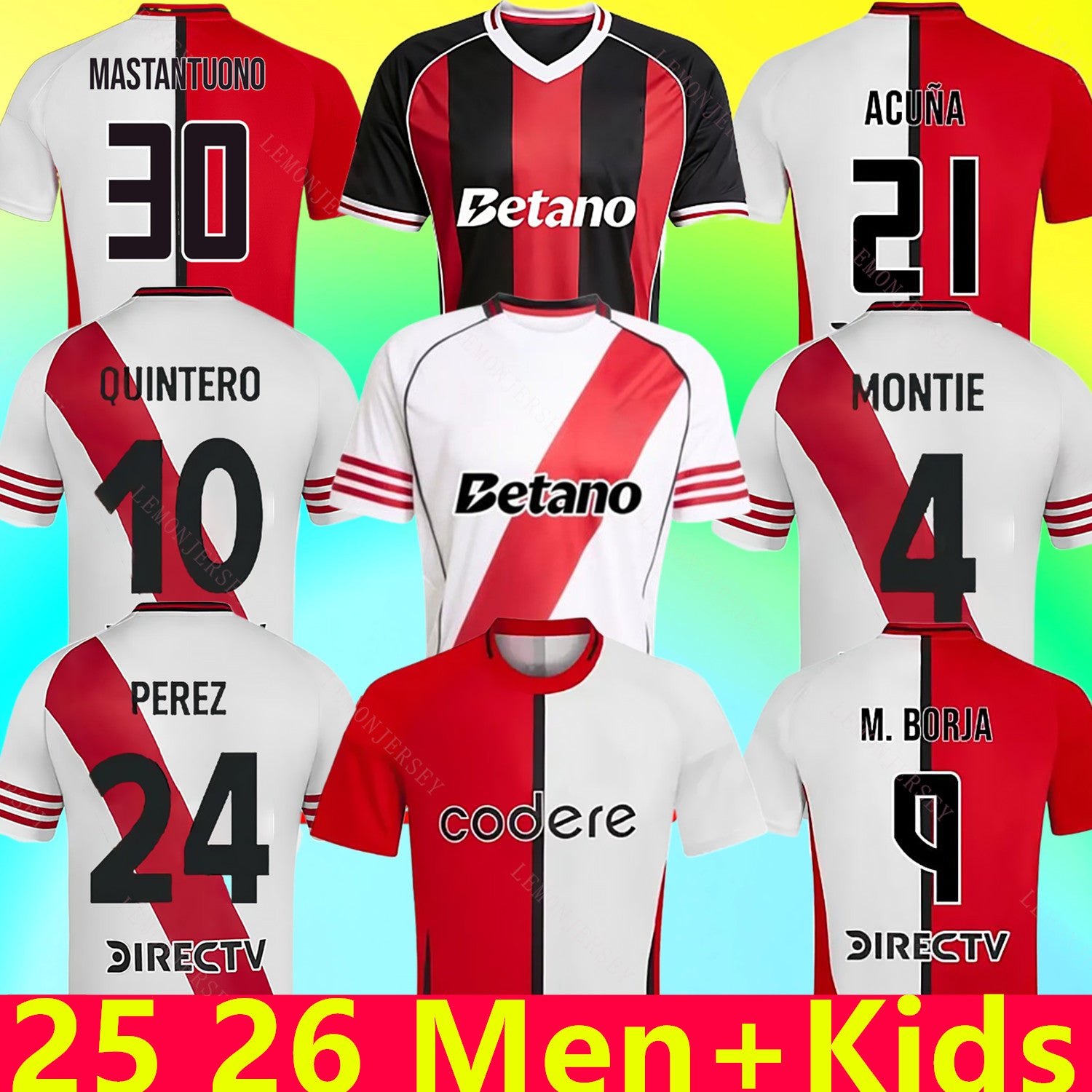 River plate 25 26 jerseys BARCO home away camisetas MASTANTUONO BORJA Simon Men Kids Kits Sets 2025 football shirts equipments kids kits sports Long