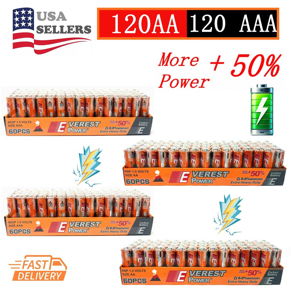TEMU 120 Aa And 120 Aaa Batteries 1.5v. And Battery Lot, New, , For Home, Household Device, Work