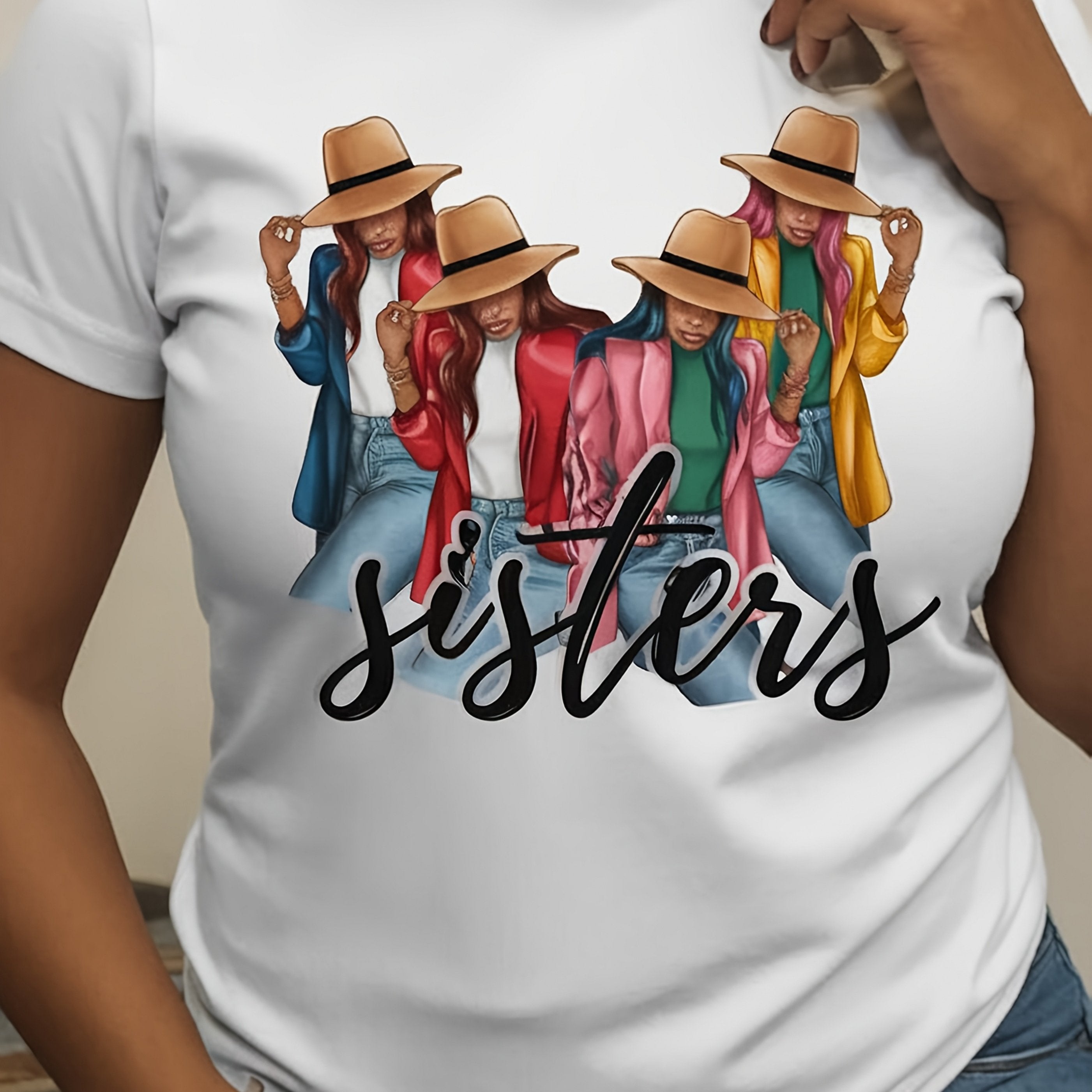 TEMU Women's 100% Casual T-shirt, Crew Neck, Short Sleeve, Regular Fit, Knit Fabric, With Colorful Cartoon Print, For All , Ladies T Shirts