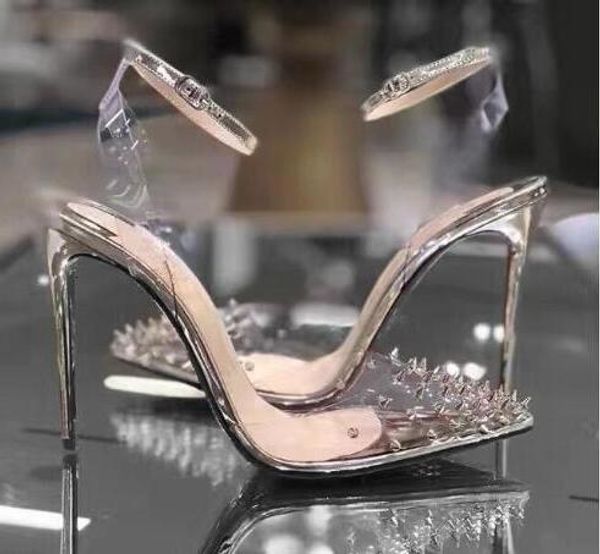 Packaging Loubotinly Louboution Original Red Bottomed Newest Wedding High Heels Genuine Full Leather Woman Pumps Shoes Crystal Pointed Toe R