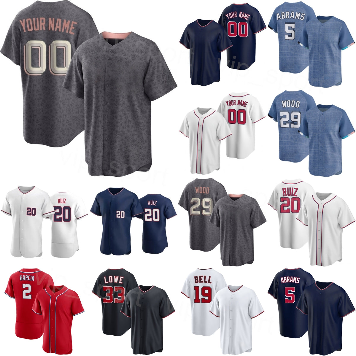 Team Baseball 29 James Wood Jerseys Woman Mans Kids 5 CJ Abrams 20 Keibert Ruiz 2 Luis Garcia Jr. 19 Josh Bell 33 Nathaniel Lowe 38 Trey Lipscomb 25