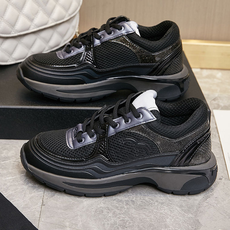 Spring Autumn New Flat Bottom Dress Shoes Famous Women Designer Brand SneakersGenuine Leather Color Matching Breathable and Elevated Low Top Ladies