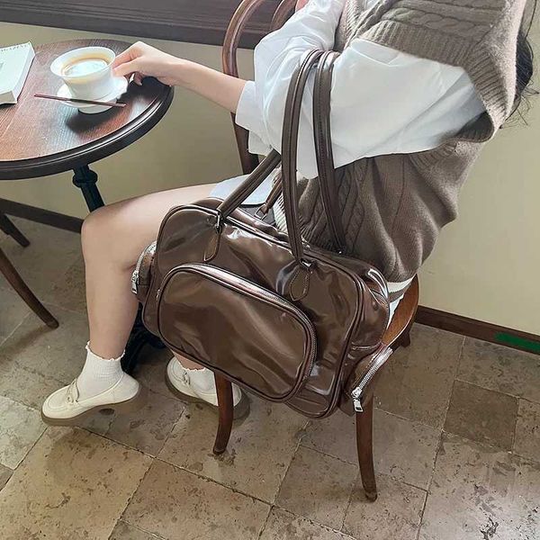 CMM Design Patent Leather Shoulder Bags for Women 2024 Designer Korean Fashion Handbags and Purses Trend Crossbody Bag