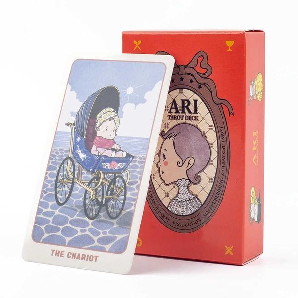 Ari Tarot Deck 78Pcs Happy and Cute Baby Cartoon Party Preparatory and Partition Board Game 10.3x6CM W241114