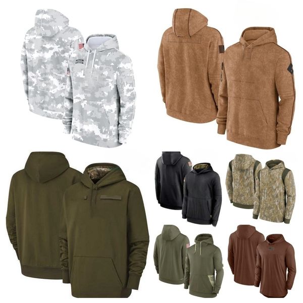 Salute To Service Pullover Hoodie White Gray Men Women Youth Football Jackets White Army Green Black Colts Jaguars Titans Chiefs Chargers Te