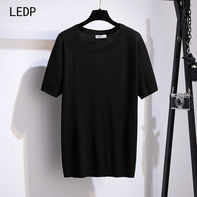 183088 Uncertainty principle Large size women&#039;s T-shirt Blurred clock print Commuter slim Heisenberg believer daily