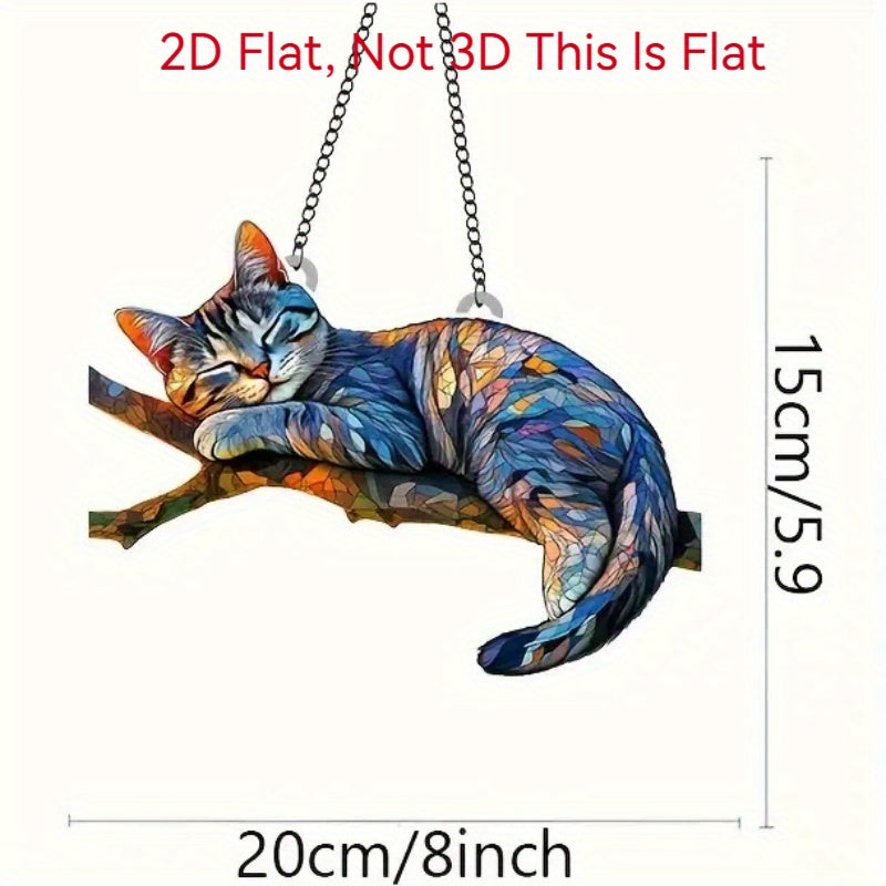 TEMU 1pc 2d Sleep Cat, Wall Decoration, Is An Ideal Gift For Cat Lovers, Ornament For Home, Office, Bedroom, Cafe, Perfect Gift On Valentine's Day,