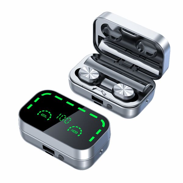 YD05 Mirror Earphones TWS True Wireless Stereo Earbuds Bluetooth 5.3 Headphones Waterproof In-Ear Sports Headsets with LED Digital Display i