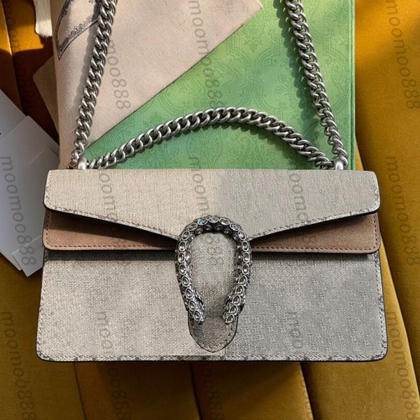 12A All-New Mirror Quality Designer 25cm Tiger Head Bag Medium Womens Real Leather Suede Flap Purse Luxurys Handbags Black Shoulder Silver C