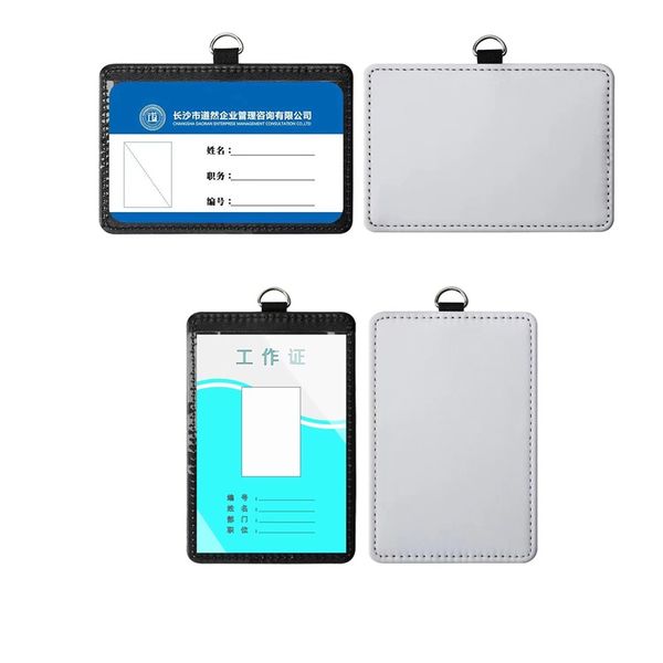 Card Holders Sublimation DIY White Blank PU Cross Employee Name ID Holder Cover Hoop LL