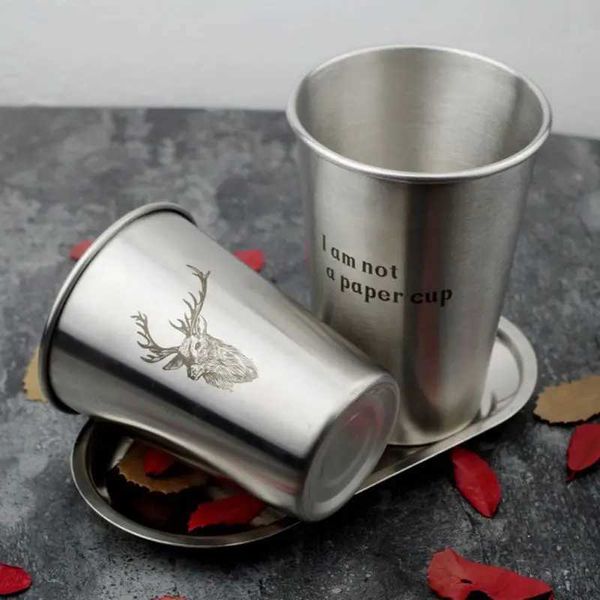 350ml Stainless Steel Mug Silver Double Wall Coffee Tea Wine Milk Beer Tumbler Portable Travel Water Cup Kitchen Drinkware Y240813