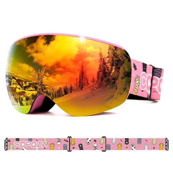 Copozz Profional Children Ski Goggs Anti-fog F Ski Eyewear Windproof Sports Equipment Winter Ski Goggs for kidsXJ241112