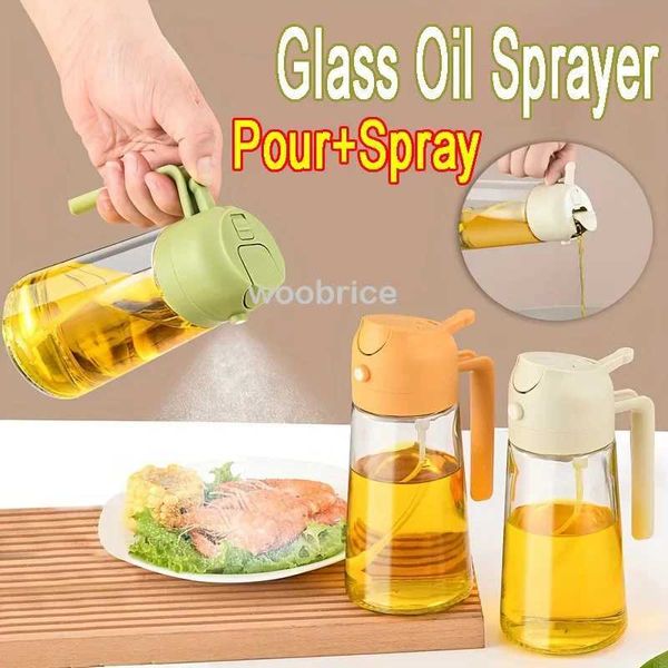 2 in 1 Kitchen Oil Spray Glass Oil Sprayer Bottle Multifunction Bottle Cooking BBQ Oil Dispensers Olive Oils Spray Kitchen ToolXJ241227