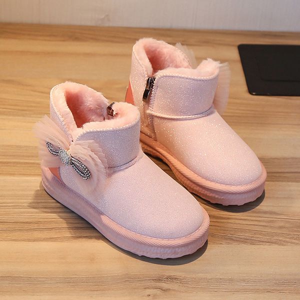 ddmyoct Girls Boots Children S Shoes New Autumn And Winter Season With Plush Thick Anti Slip Baby Zipper Snow Cotton Outdoor Shoes