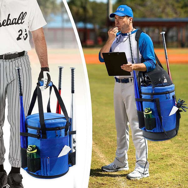 Round Outdoor Softball Storage Bag, Casual Large Capacity Foldable Baseball Backpack