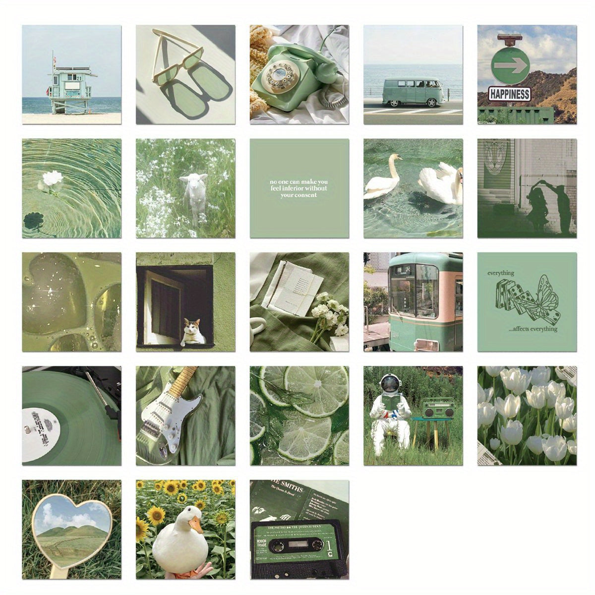 TEMU 46pcs Green Scenery & Botanical Themed Stickers, Paper Collage Decals For Scrapbooking, Photo Albums, Diy Crafts, Journals, Laptops & Planners