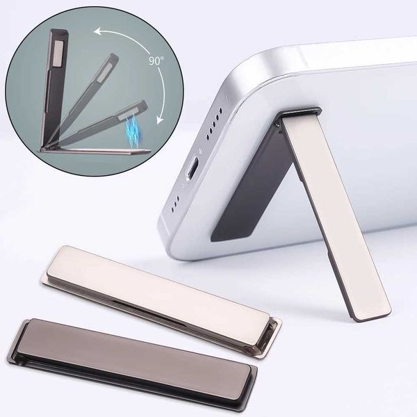Ultra Thin Foldable Mobile Phone Holder Bracket Magnetic Metal Alloy Desktop Cell Phone Stands Universal Phone Support Kickstand Y240806