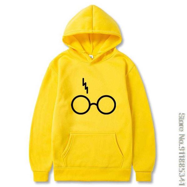 Men&#039;s Hoodies Sweatshirts Harrys Potters Hoodies Sweatshirts Men Women Glasses Print Winter Fleece Long Sleeve Hoodie Coat Harajuku Hoo