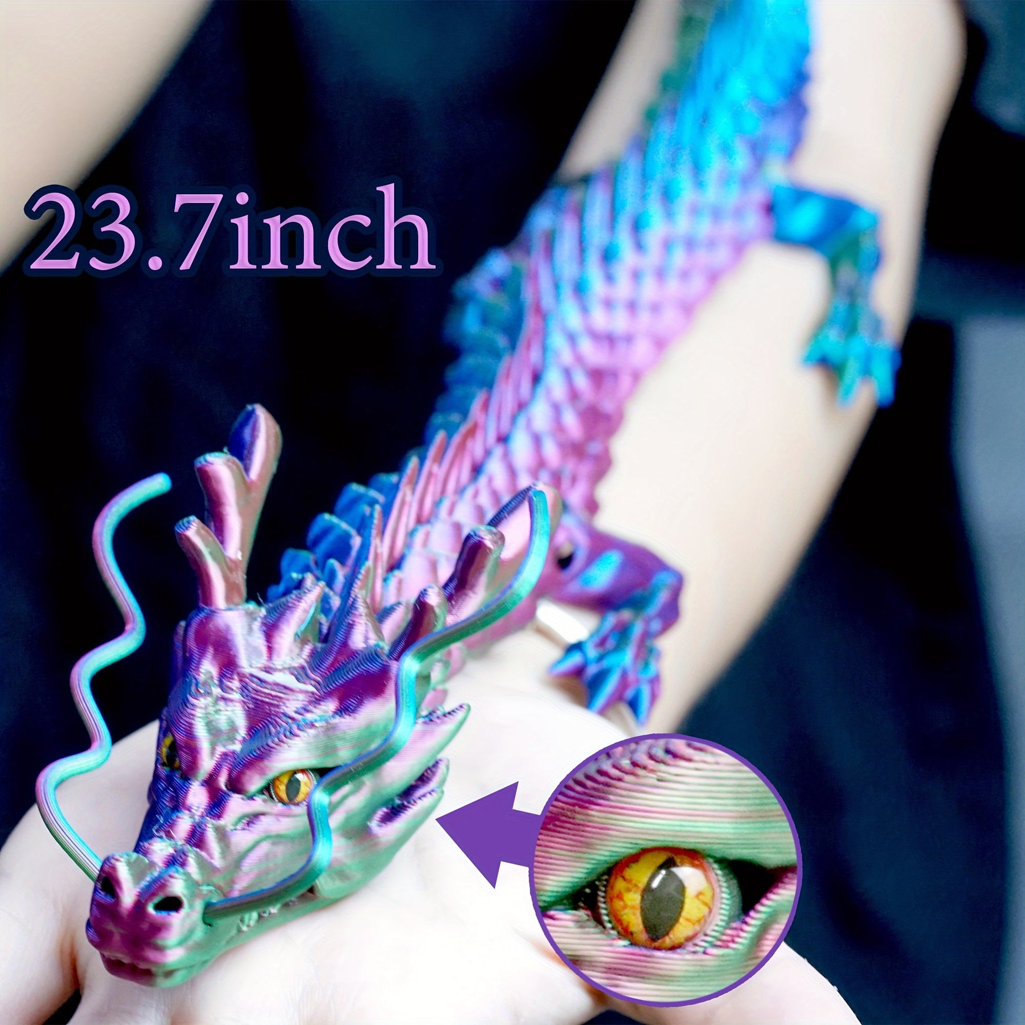 TEMU 3d Printed Dragon Animal Dolls, Home And Car Decorations, Desktop And Office Desk Decorations, Flexible Joints, , Collectible Figurines Room