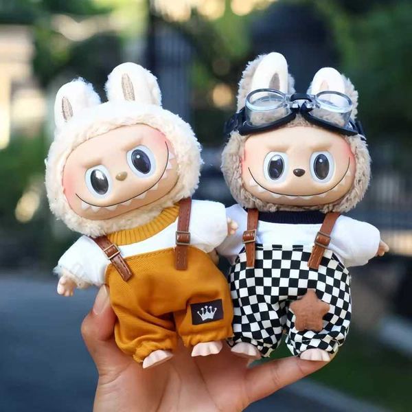 Clothing & Accessories for Plush Stuff New Only Selling Clothes 17cm First Second Generation Labubu Strap Pants Set Macaron Doll Baby Cute D
