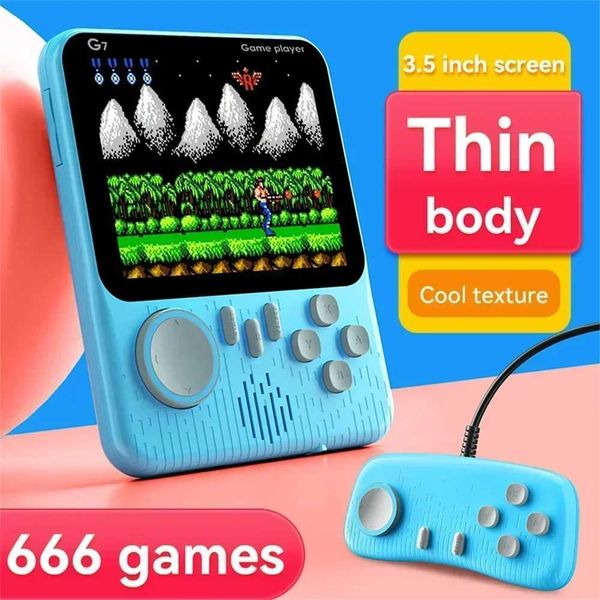 Video Game Consoles 666 Retro Games in 1 AV Out Two Player Gamepads Rechargeable Battery Portable Game Players for Kids GiftXJ250211