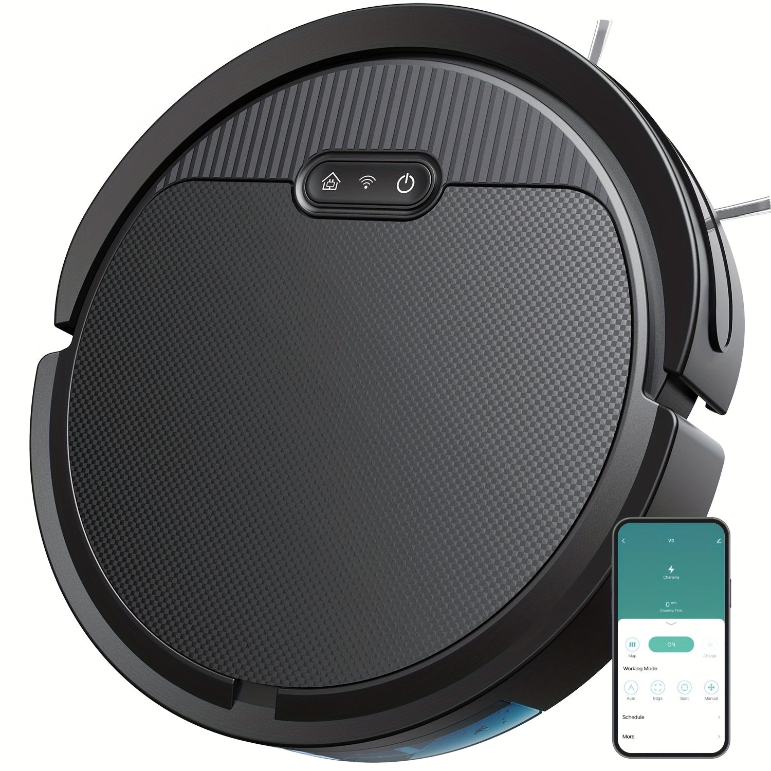 TEMU Robotic Vacuum Cleaner And Mop Combo, App-voice Control, 2in 1 Robot Vacuum Cleaner, 5000pa Suction, Scheduled Cleaning, Automatic Recharge, For