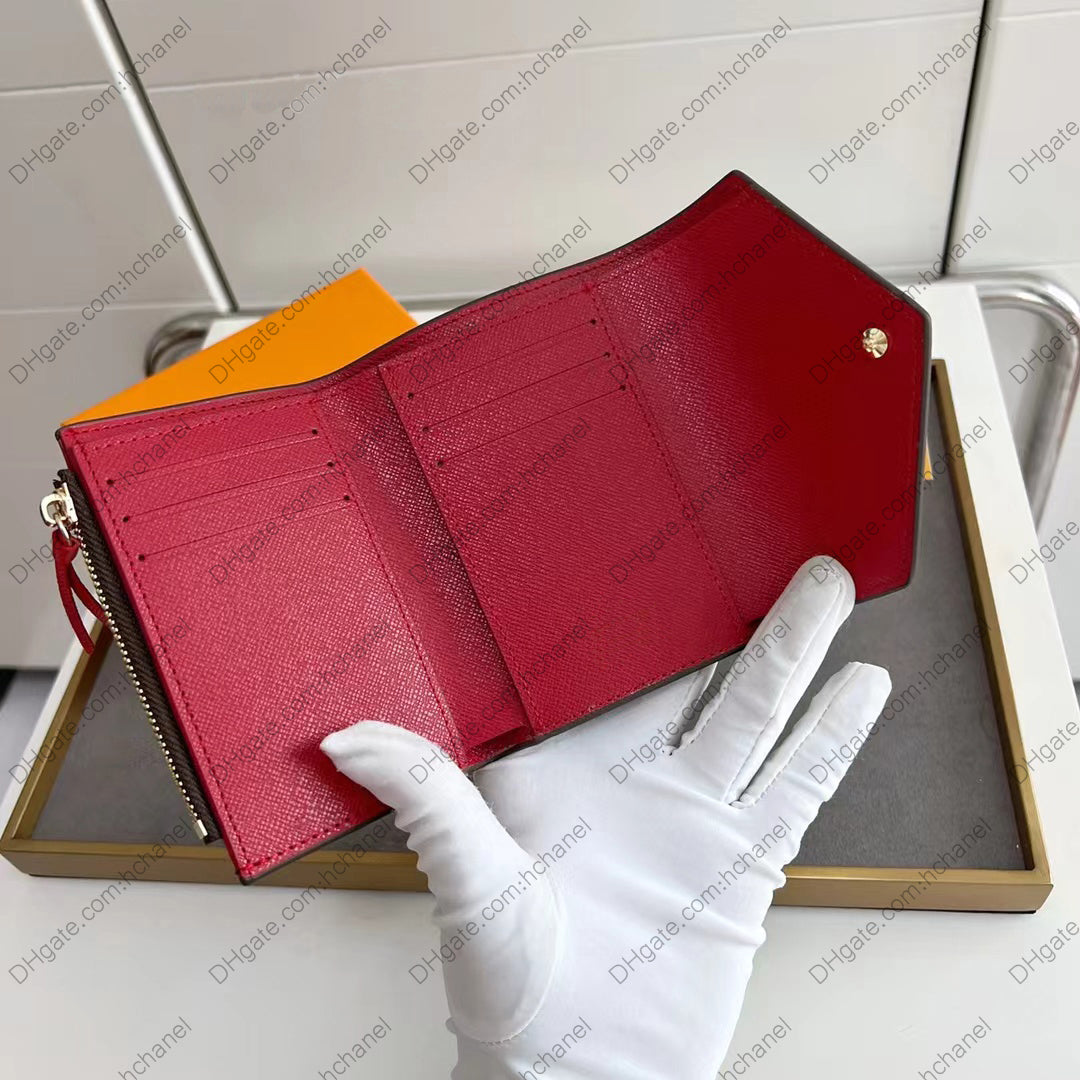 10ATop High quality Designer wallet France Paris plaid style luxury mens wallet Card Holders genuine leather cowhide texture woman Purse high-end ma