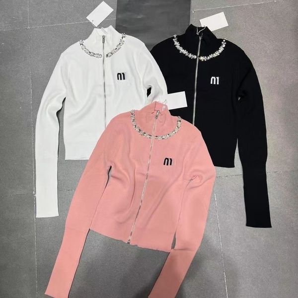 Designer Women&#039;s Outerwear Fashion semi-turtleneck zipper Outerwear Limited edition letter button style Fashion star Loose high-end top