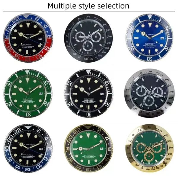 Super Silent Metal Modern Design Large Wall Watch Home Stainless Steel Luminous Clock The Date Will Work X0726