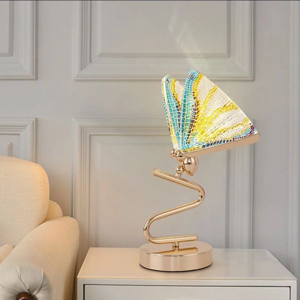 Butterfly Lampshade Night Lamps Nordic Bedside Table Lamp Gold Modern Bedroom Hall Restaurant desk Lamp For Living Room