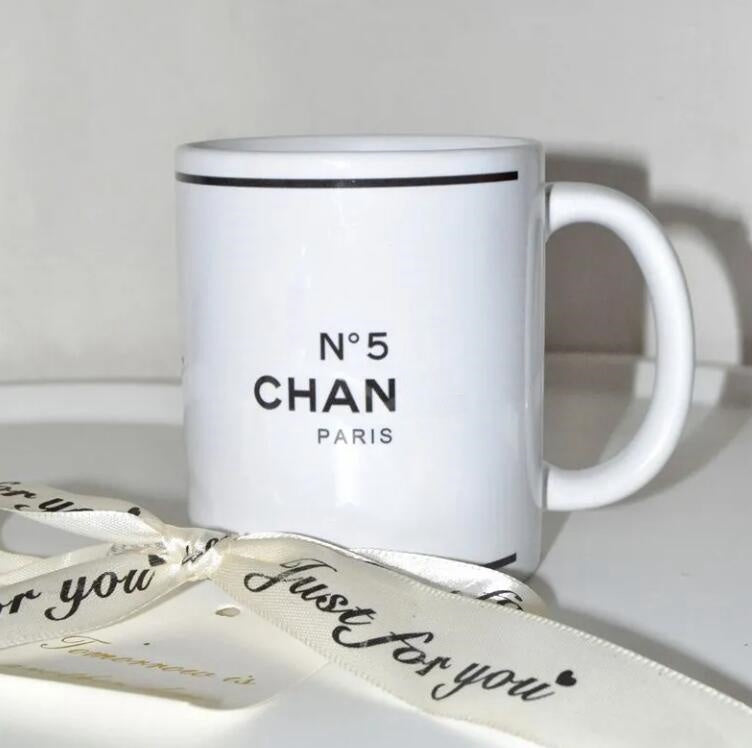 High quality home monogram printed pattern mug household ceramic cup designer c letter logo water cup women&#039;s milk coffee cup