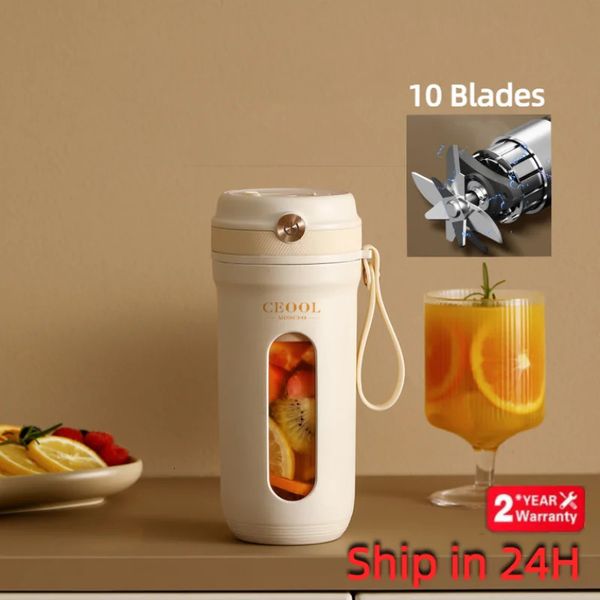 10 blade electric portable blender 350ML juice USB charging smoothie juicer cup squeezing w240817