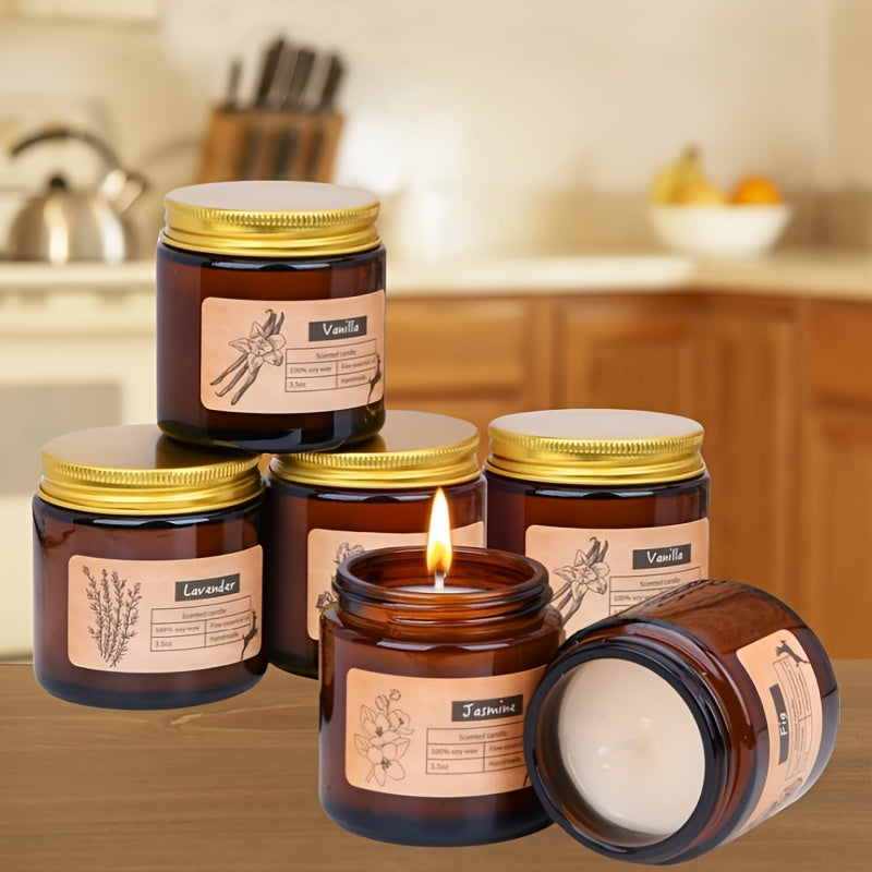 TEMU 6pcs Aromatherapy Scented Candles For Decorative Soy Candles In Glass Jars Portable Travel Candles Yoga Day Valentine's Day Birthday Gift For