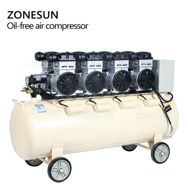 ZONESUN ZS-AC160L Industrial Equipment Powerful Pure Copper Piston Type Mute Oil-Free Air Compressor For Dental Woodworking Piant Portable A