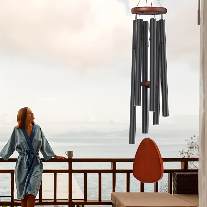 TEMU A Set Of 32-inch Long Wind Chimes For Outdoor Use, Made Of Durable Materials, With 6 Tubes Producing - Ideal For Enhancing Or As A Thoughtful