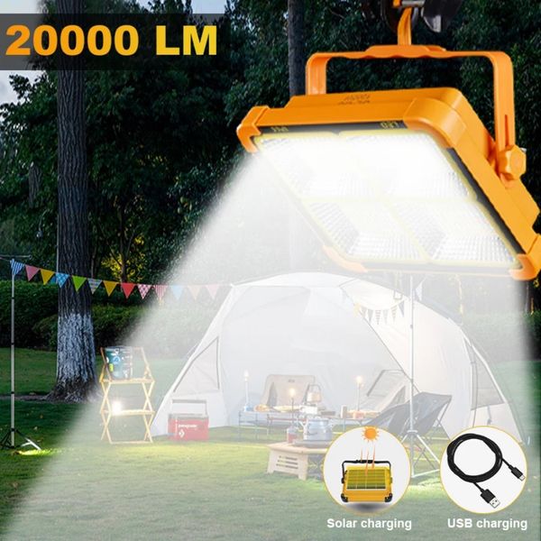 20000mah Portable solar Street Lights lantern LED Tent Light Rechargeable Lantern Emergency Night Market Light Outdoor Camping Bulb Lamp