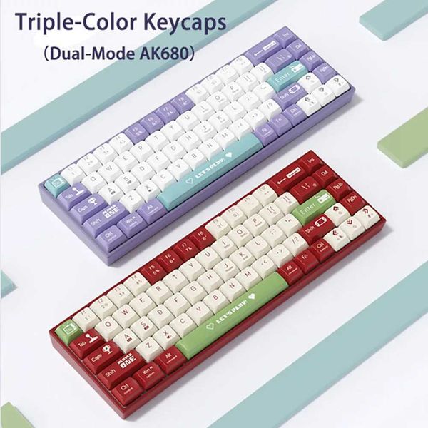Keyboards AK680 Mechanical Gaming Keyboard USB Wired Keypad Hot Swappable 68 Keys RGB Backlit Gaming Red-Brown Switch For Laptop PC y240910