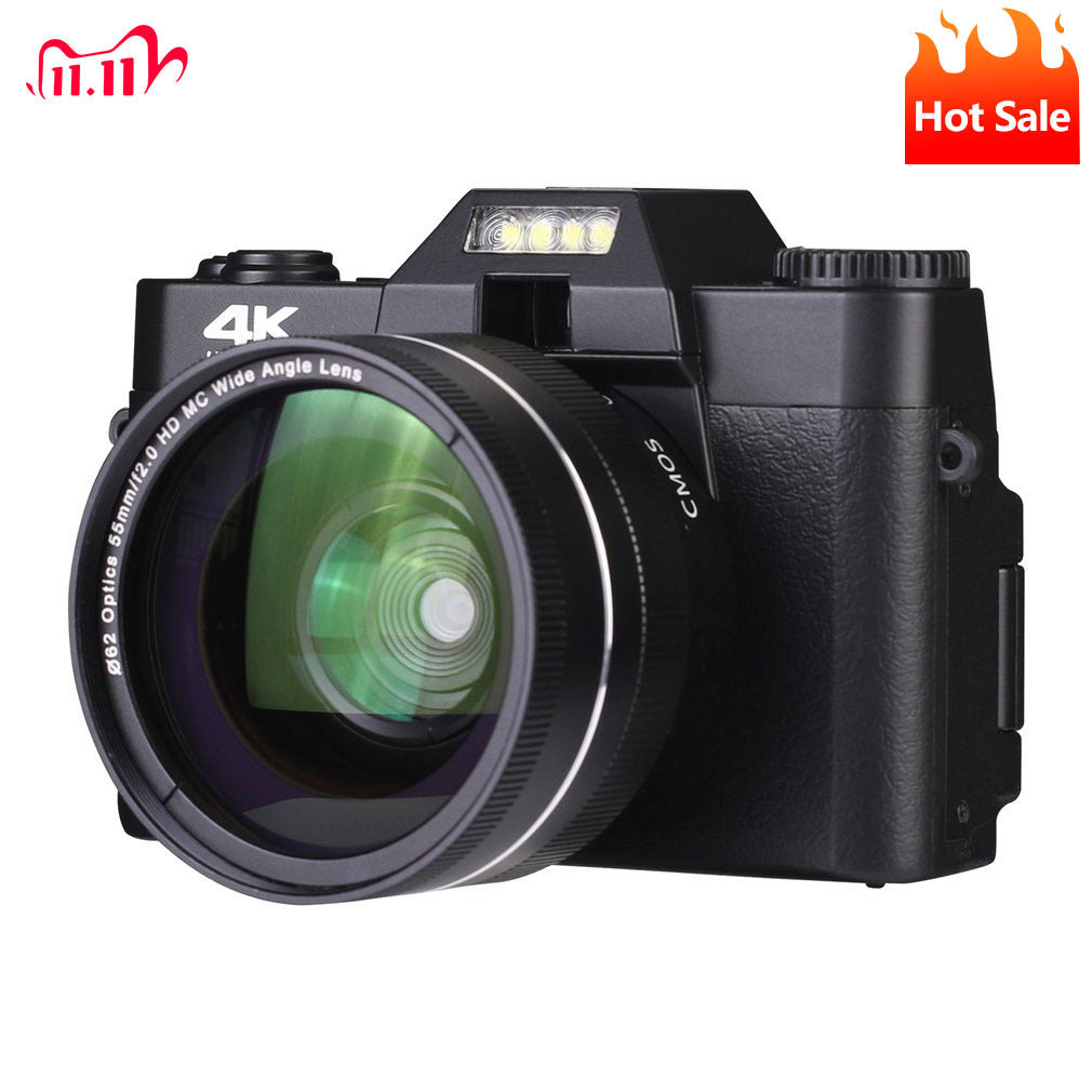 Digital Cameras 4K HD Half-DSLR Professional With 16X Wide Angle Lens Macro WiFi Time-lapse Shooting 221101