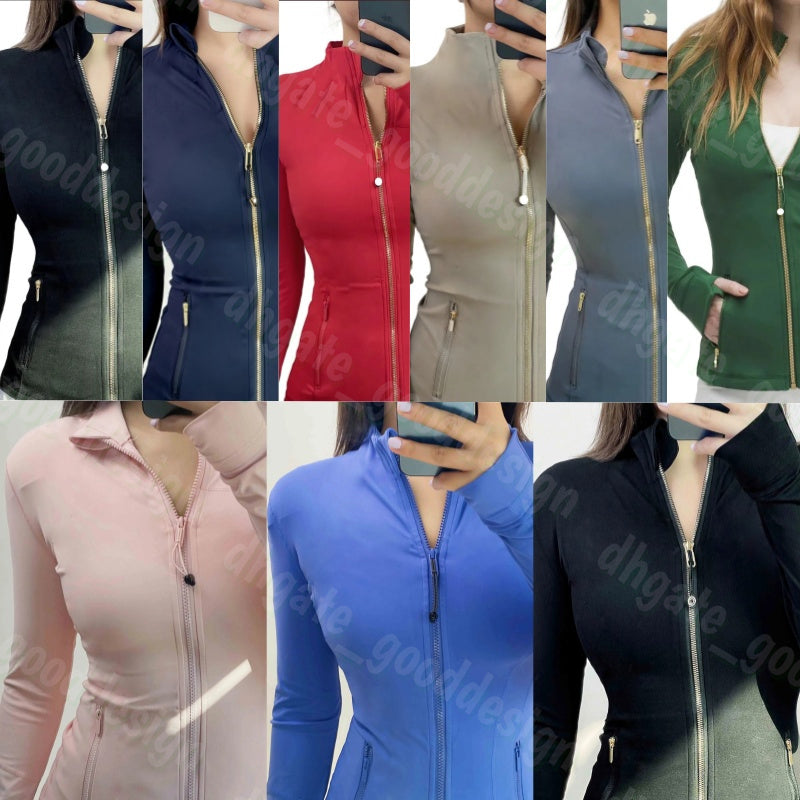Women Yoga Jacket set Designer Workout Sport Coat Fitness Sports Quick Dry Activewear Top Yoga Pants Solid Zip Up Sweatshirt