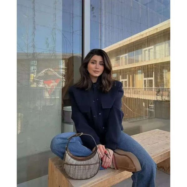 Designer Autumn Jackets for Women Chic Pockets Single-breasted Coat Lady Long Sleeve Streetwear New In Outerwear