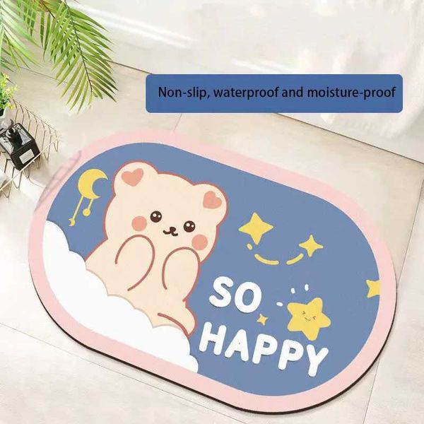Super Absorbent Bathroom Bath Mat Anti-Slip Carpet Rug Simple Kitchen Entrance Soft Door Bathtub Side Bath Mat Home DecoC250108
