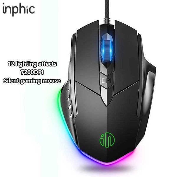 Ratos de mouse de games hiding mouse de seis botões de programação para ajustar o mouse de escritório silencioso DPI H241122