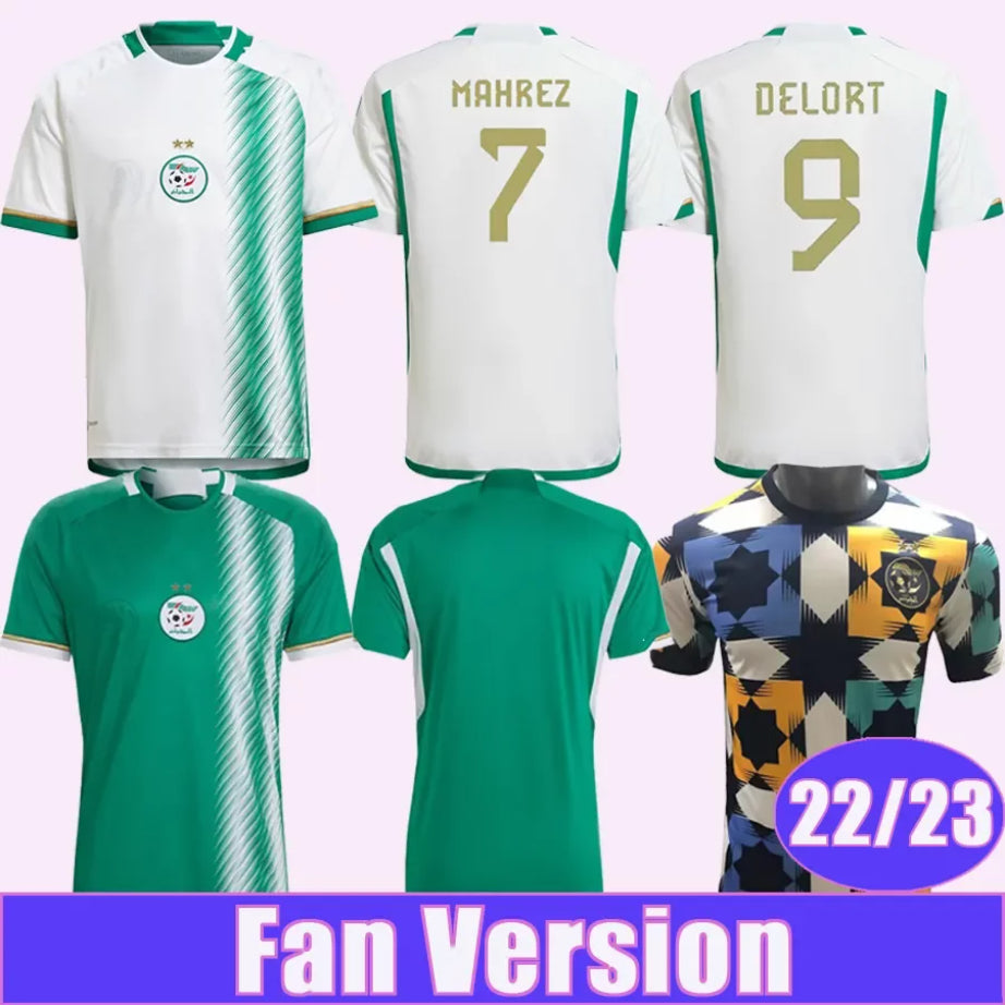 22 23 Algeria Algerie Mens Soccer Jerseys SLIMANI MAHREZ FEGHOULI BENNACER ATAL Home Away Football Shirts Short Sleeve Uniforms 22xxs