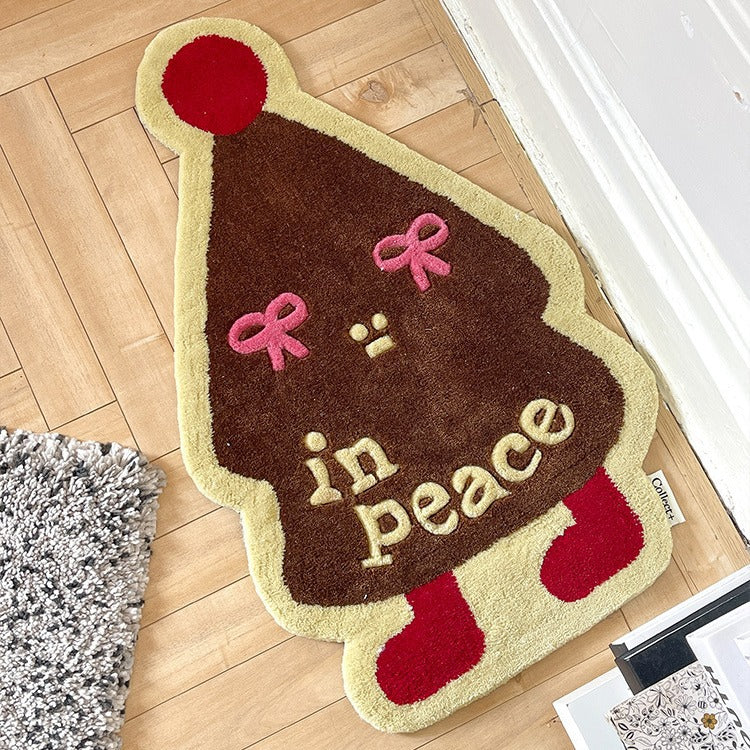 Christmas Bedroom Bedside Blanket Christmas Eve Room Decoration Floor Mat Cartoon Special-shaped Non-slip Wear-resistant Imitation Cashmere Carpet